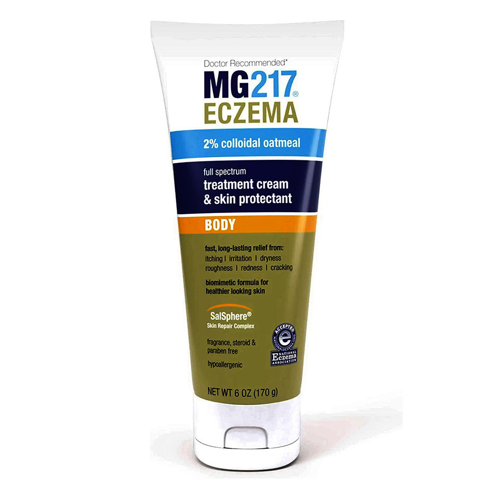 MG217 Eczema 2% Colloidal Oatmeal Treatment Cream and Skin Protectant for Body, 6 Oz